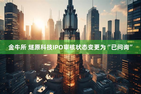 金牛所 燧原科技IPO审核状态变更为“已问询”
